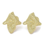 Серьги-гвоздики из латуни с текстурированными листьями EJEW-M237-05G