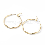 Латунные серьги обруча EJEW-A056-38G