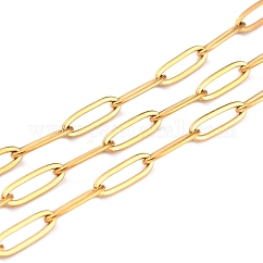 Catene a graffetta in acciaio inossidabile 304 placcate ioni (ip), saldato, con la bobina, vero placcato oro 18k, link: 12x4x1 mm, circa 32.8 piedi (10 m)/rotolo