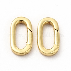 Anelli per cancelli a molla in ottone placcati a cremagliera, placcato di lunga durata,  cadmio& piombo libero, vero placcato oro 18k, 14x8x2.7mm, Foro: 10.2x4.2 mm