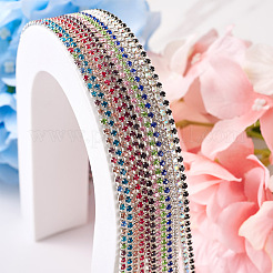 12 Farben Messing Strass Strassketten&nbsp;CHC-FW0001-01