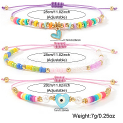 3 Stück Armband aus geflochtenen Glasperlen&nbsp;LW3639-5