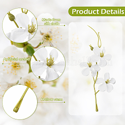 30 ramo di fiori di prugno artificiale in tessuto&nbsp;AJEW-SC0031-60A