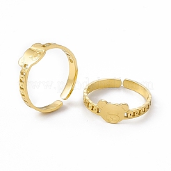 Anello polsino aperto in acciaio inossidabile 304 placcato ionico (ip) per donna&nbsp;RJEW-C060-39G