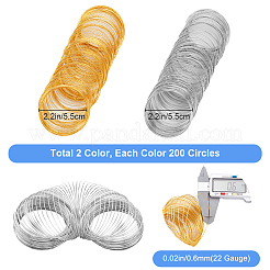 400 Stück 2 Farben Stahl Memory Draht&nbsp;FIND-SP0002-07