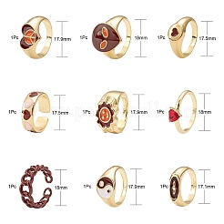 9 Stück 9 Stil Herz & Panzerkette & ovale Ringe&nbsp;RJEW-LS0001-57