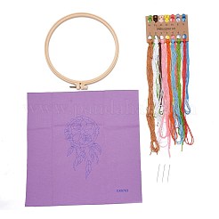 Rete/rete intrecciata fai da te con kit di ricamo con motivo piuma&nbsp;DIY-O021-17B
