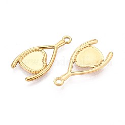 Cabochon-Fassungen für Anhänger aus Edelstahl 304&nbsp;STAS-T067-07G