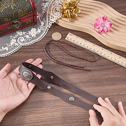 1 diadema vikinga de imitación de cuero retro medieval&nbsp;OHAR-CL0001-02A