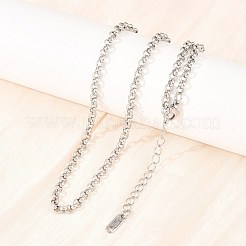 Colliers à maillons rolo en acier inoxydable 304 de 4 mm pour hommes et femmes&nbsp;NJEW-H093-07A-P