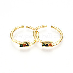 Manschettenringe aus Messing mit Mikropavé-Zirkonia für Damen&nbsp;KK-T070-112