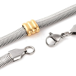 Flache Schlangenkettenhalsketten aus 304 Edelstahl für Damen&nbsp;NJEW-G140-04GP