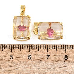 Pendentifs avec zircon cubiques à micro-pavés en laiton&nbsp;KK-I475-03G-02