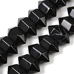 Natürlicher schwarzer Onyx (gefärbt und erhitzt) Doppelendperlenstränge&nbsp;G-T142-94