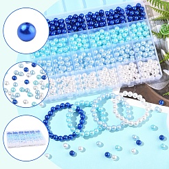 100 Stück 4 Farben sprühlackierte ABS-Kunststoff-Imitationsperlen&nbsp;OACR-FS0002-09B