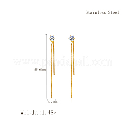 Elegantes pendientes de borlas redondas y planas de acero inoxidable&nbsp;BX2341-2