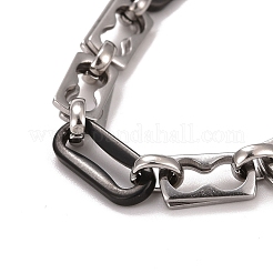 201 Edelstahl-Armbänder mit ovalen Gliederketten&nbsp;STAS-E160-08EBP