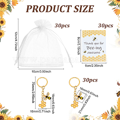 30 llavero de abejas de aleación esmaltada&nbsp;KEYC-ME00021