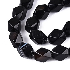 Chapelets de perles perles en agate noire naturelle&nbsp;GG-N361-06A-07