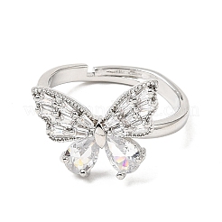 Bracciale aperto in ottone con micro pavé di zirconi cubici trasparenti&nbsp;CU-CBA5C10-10P