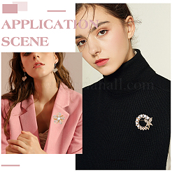Épingles à revers en alliage de strass en forme de fleur pour vêtements&nbsp;JEWB-ME0001-30