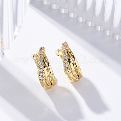 Orecchini a polsino da donna con micro pavé di zirconi trasparenti in ottone placcato a cremagliera&nbsp;EJEW-C125-29G