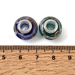 Handgefertigte Goldsand Bunte Malerei Europäischen großes Loch Rondell Perlen&nbsp;LPDL-M005-M