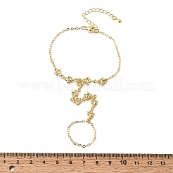 Pulseras de manoplas de latón con micro pavé de circonitas cúbicas&nbsp;BJEW-C156-01G-06