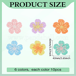 60 Stück 6 Farben Polycotton Ornament Zubehör&nbsp;PATC-MA0001-41