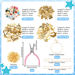 Kit fai da te per realizzare collane e bracciali con ciondoli in lega e catena in acciaio inossidabile 304&nbsp;DIY-PH0032-25