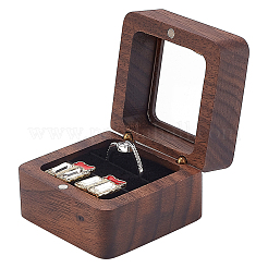 Quadratische magnetische Geschenkboxen für Fingerringe aus Holz&nbsp;CON-WH0089-109A