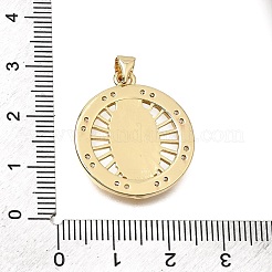 Ciondoli religiosi in ottone micro pavé con zirconi cubici trasparenti&nbsp;CU-CBAE7DF-10G-03