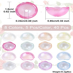 40 Stück 8 Farben transparente Kunststoffperlenkappen&nbsp;KY-CJ0001-97