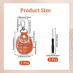 2 ensemble de porte-clés pendentifs en cuir de vache&nbsp;KEYC-CL0001-23A