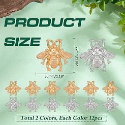 24 spilla in lega a forma di api in 2 colori&nbsp;JEWB-ME0001-20