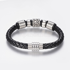 Bracelets en cuir tressé&nbsp;X-BJEW-H560-26
