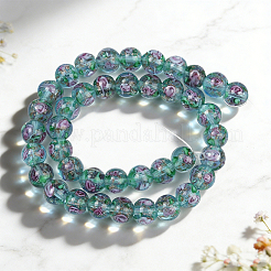 1 hebra de cuentas de lampwork de arena dorada hechas a mano&nbsp;LAMP-PA0001-77A