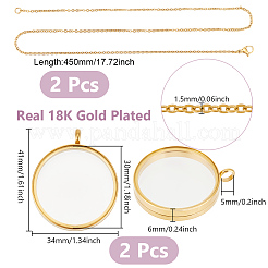 Kits para hacer collares con colgante redondo y plano&nbsp;DIY-UN0006-70C