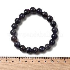Braccialetti elastici con perline rotonde di iolite naturale per donna&nbsp;BJEW-L712-A05