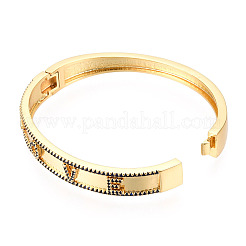 Bracelet jonc à charnière avec mot d'amour en zircone cubique&nbsp;BJEW-N014-021B