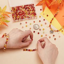 320pcs 8 Farben sprühlackierte Knisterglasperlenstränge&nbsp;CCG-GA0001-01