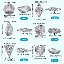 30 pz 6 stile ciondolo in acciaio inossidabile 304&nbsp;STAS-SZ0002-70P