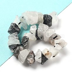 Rohe grobe natürliche schwarze Rutilquarzperlenstränge&nbsp;G-P528-A07-01