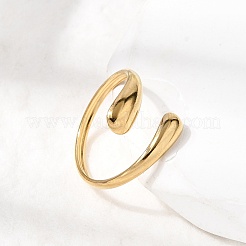 5 anello aperto in acciaio inossidabile 304 per donna&nbsp;RJEW-K313-03G