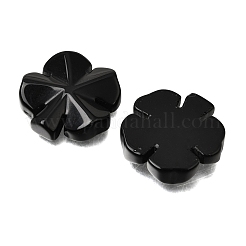 Decoración de exhibición con forma de trébol tallado en obsidiana natural&nbsp;GG-CBA6D08-D06