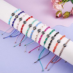 Einstellbare gewachste Schnur geflochtene Perlenarmbänder&nbsp;BJEW-SZC0001-03B
