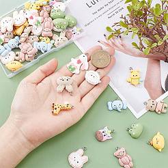 48pcs 12 styles de pendentifs en résine opaque&nbsp;FIND-SC0003-24