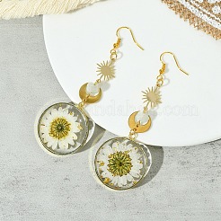 Boucles d'oreilles avec pendentif en laiton&nbsp;EJEW-FS00017