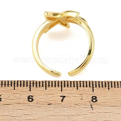 Bagues manchette en laiton avec micro pavé d'étoiles de mer et zircones cubiques transparentes pour femmes&nbsp;RJEW-A088-08A-G