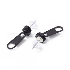 Ohrstecker aus Legierung mit Reißverschluss und Eisenstiften für Damen&nbsp;EJEW-A090-01E